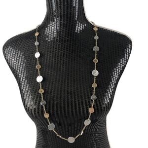 Long necklace gold/silver tone OS